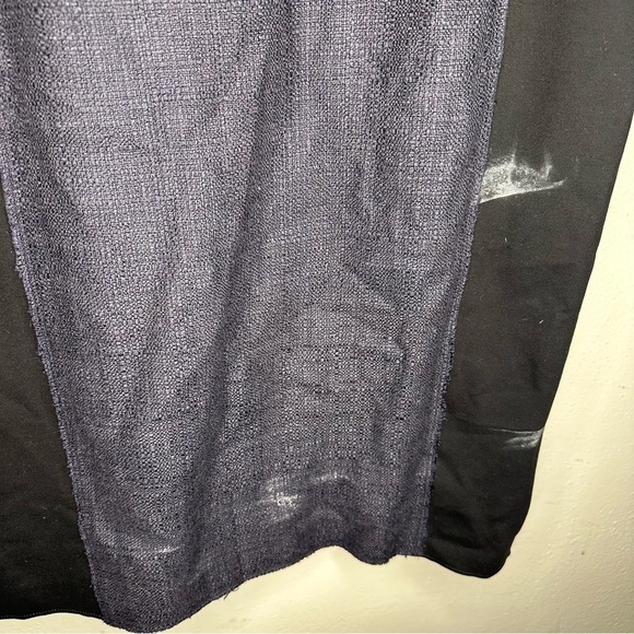 NWT ELIE TAHARI Patchwork Textured Colorblock Black & Grey Zipped MIDI Dress 16 - Picture 6 of 14